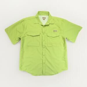 Realtree Men’s LG Performance Fishing Guide Shirt Lime Green Short Sleeve Vented